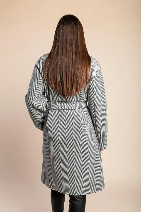 Abrigo elegante con botones, negro