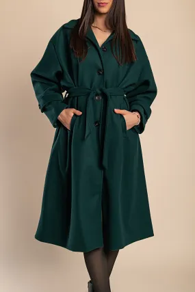 Abrigo elegante con botones, petróleo