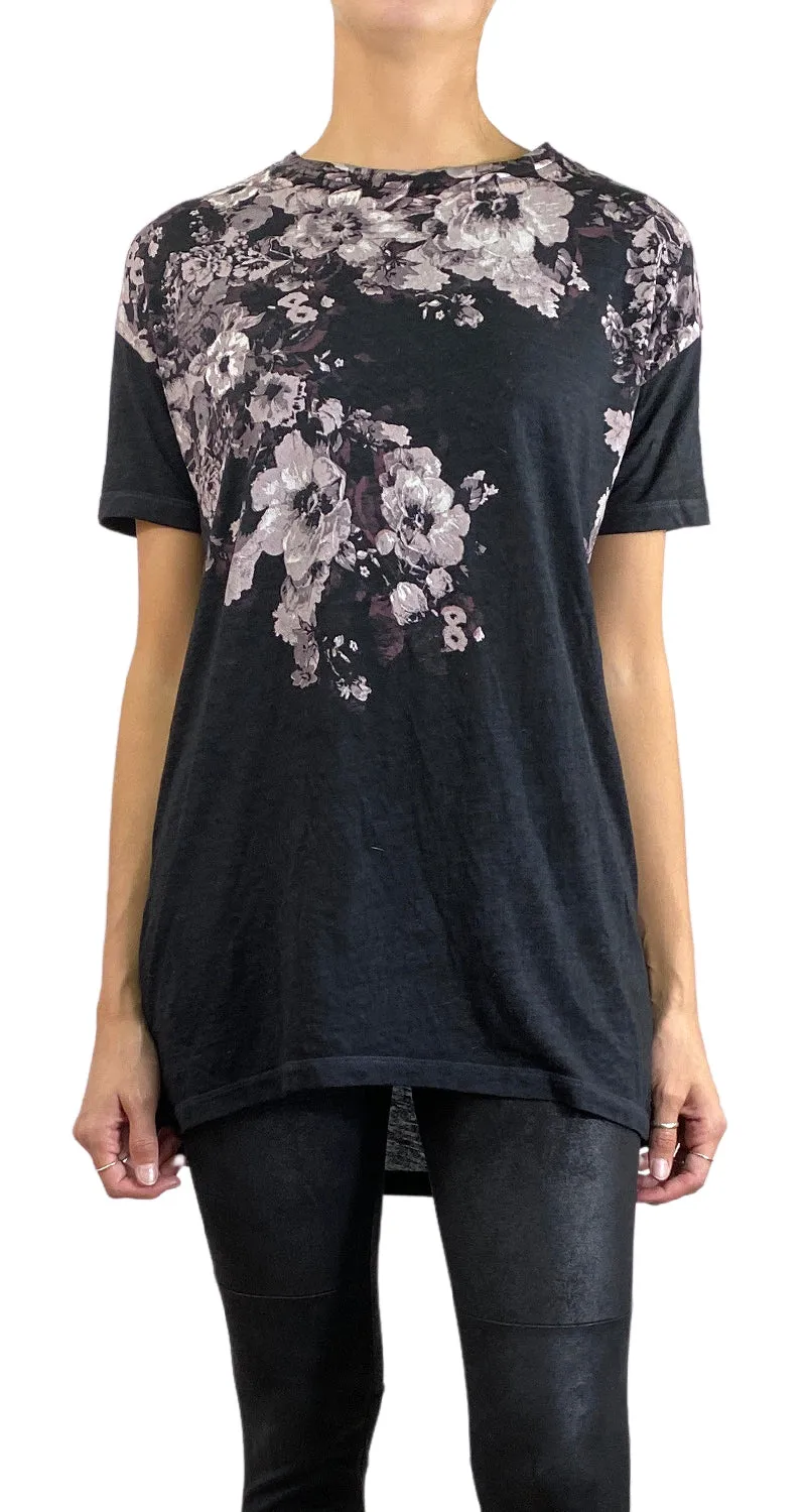 ALLSAINTS Polera Negra Flores