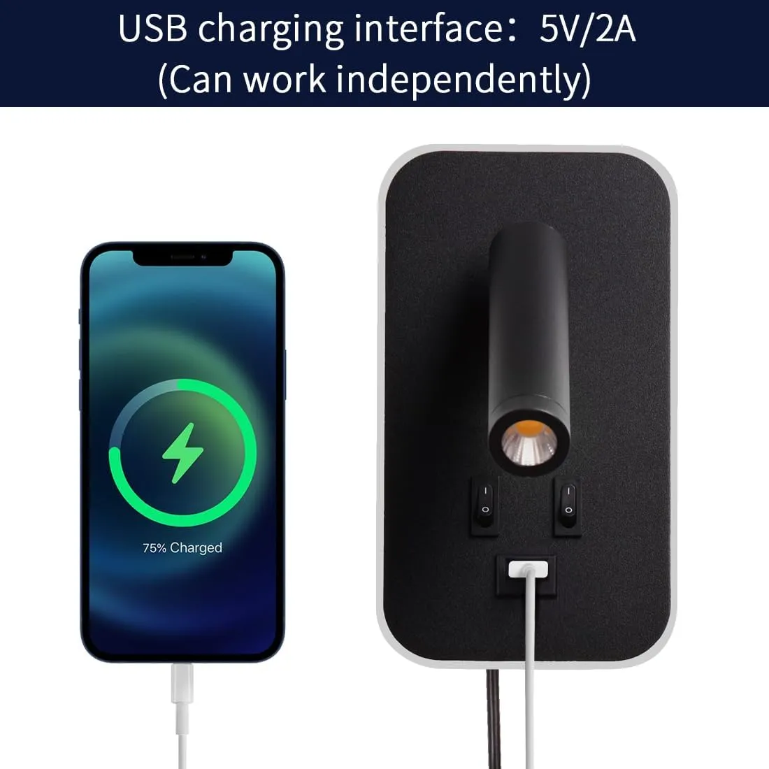 AWEKLIY 3W+9W LED Lámpara De Lectura Blanco Luz De Lectura Con Interruptor Apliques Para Lectura En Interior Iluminación de Pare