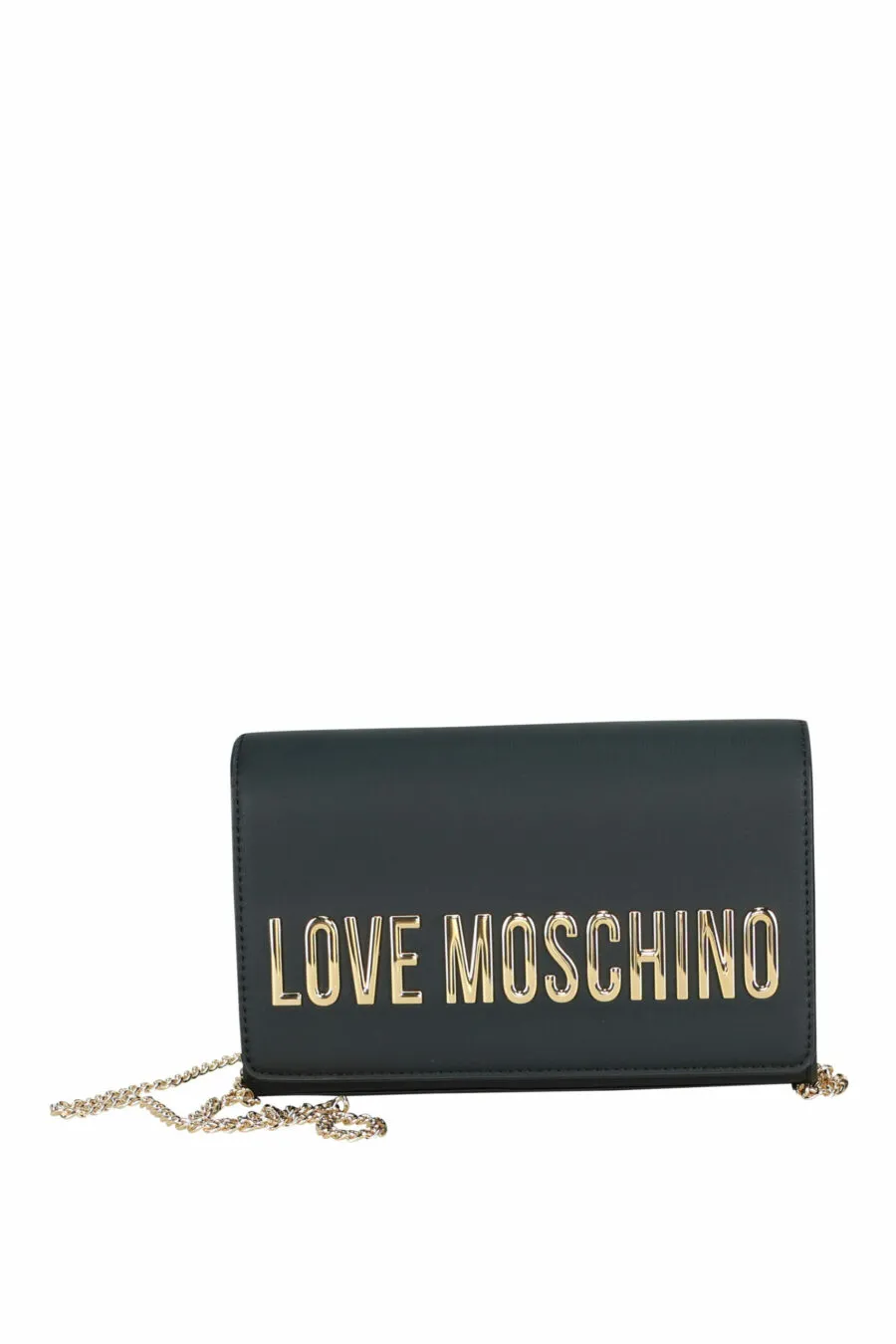Bolso bandolera negro con cadena y maxilogo 