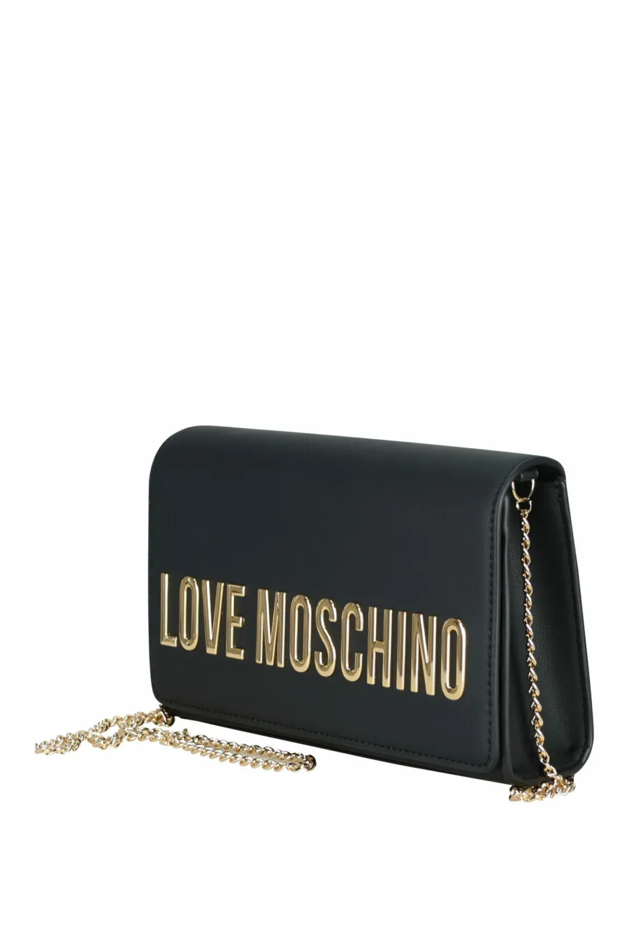 Bolso bandolera negro con cadena y maxilogo 
