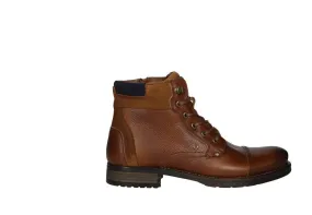 Bota Cordon/cremallera Piel/nobuck Cuero Cuello Azul