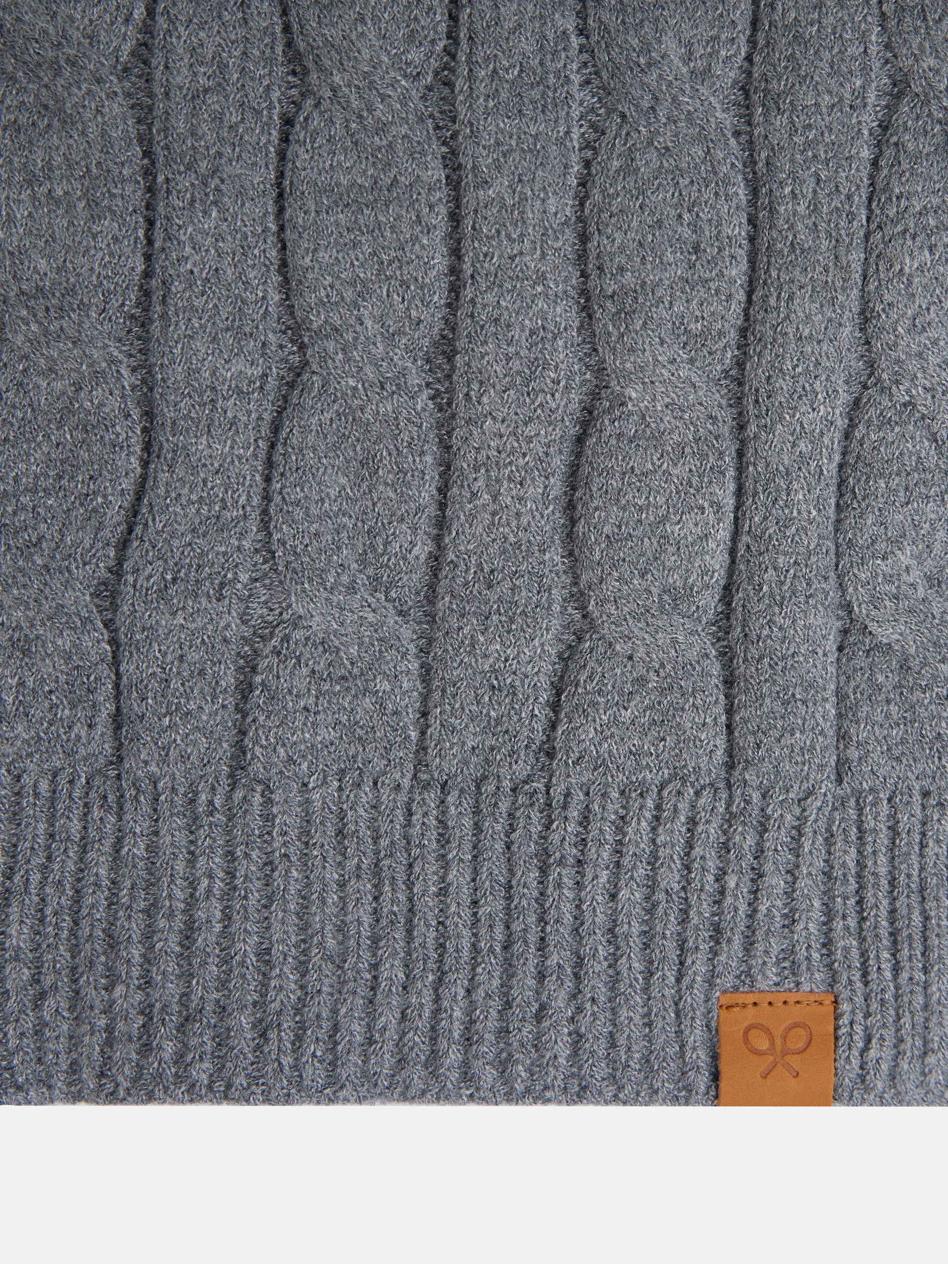 Bufanda punto ochos detalle gris