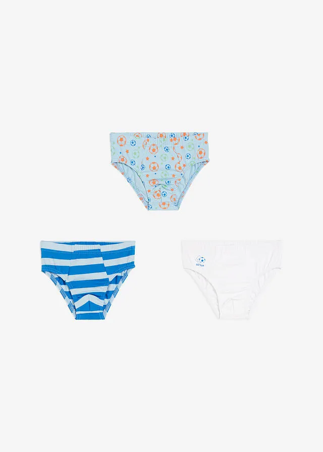 Calzoncillos para niños (3 unidades) Azur-blanco-azul claro de rayas