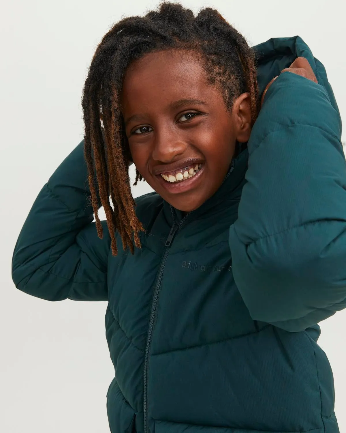 Chaqueta corta acolchada Junior | Verde intermedio | Jack & Jones®