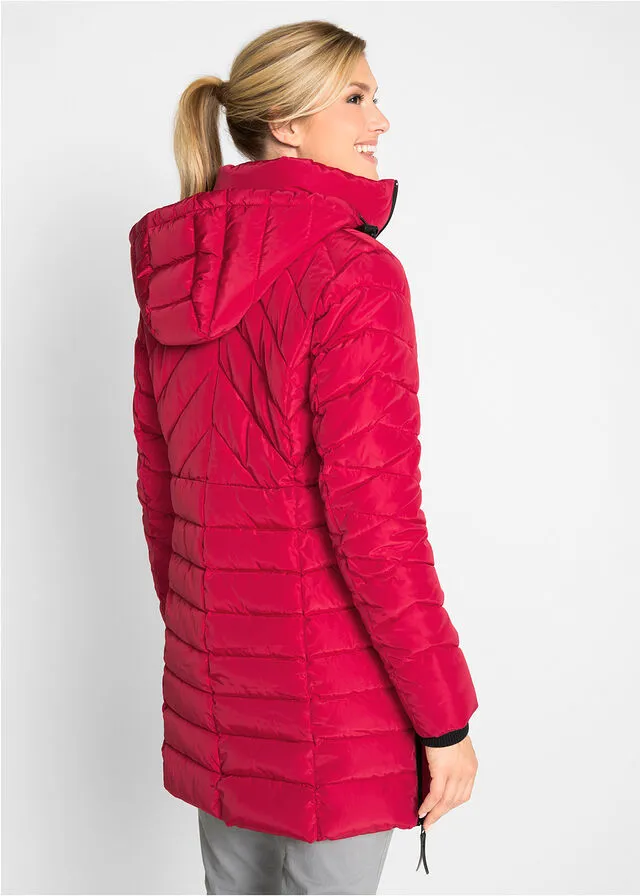Chaqueta larga acolchada con relleno Rojo