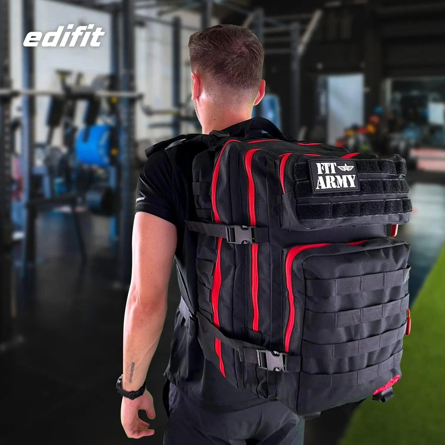 EDIFIT  Mochila Crossfit  45L  Militar  Tactica  para Gimnasio  Senderismo  Acampada o Supervivencia  Unisex  Impermeable  Resis