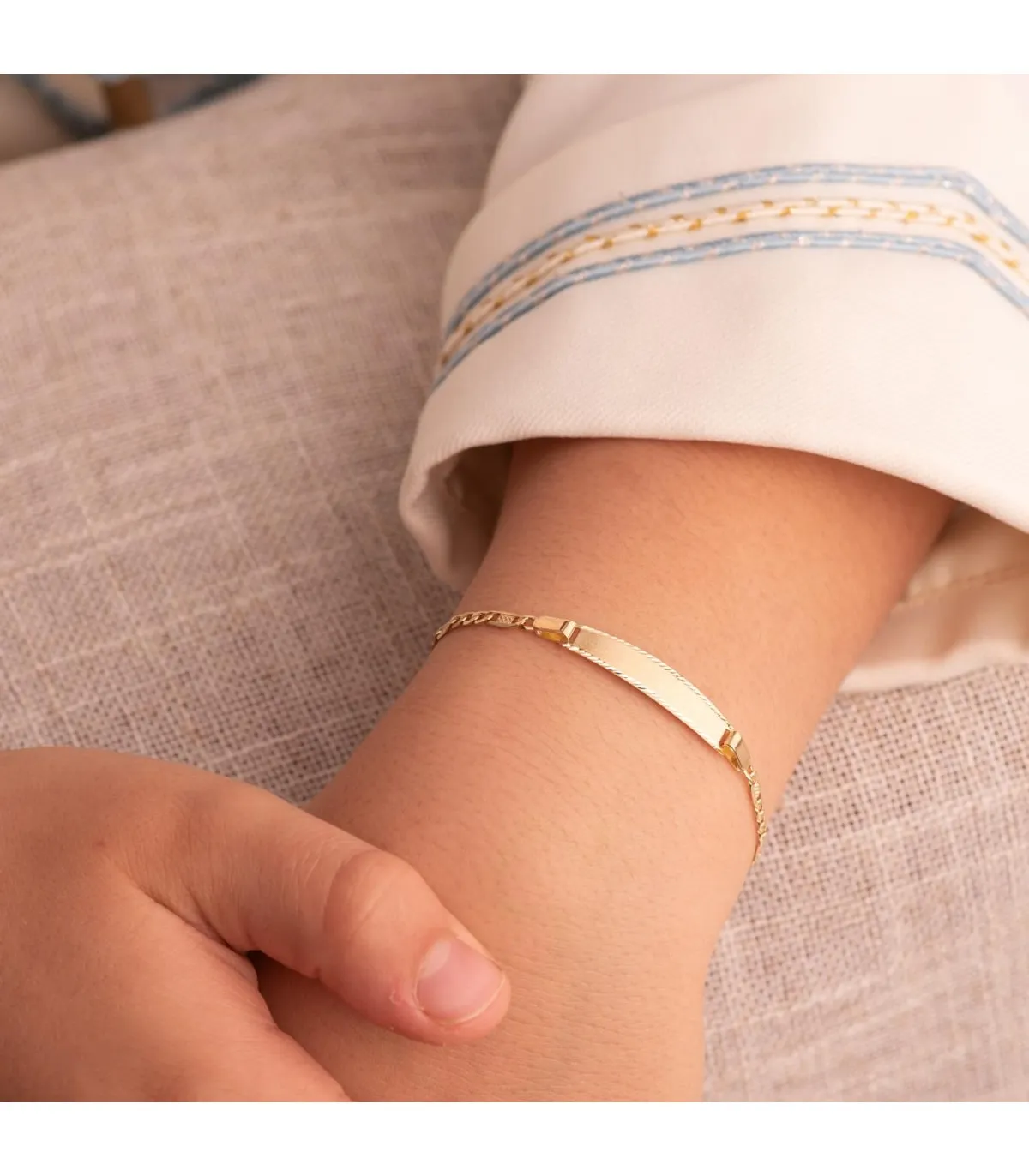 Esclava 1ª Comunión Oro 18 k 16.5 cm Fígaro 3x1
