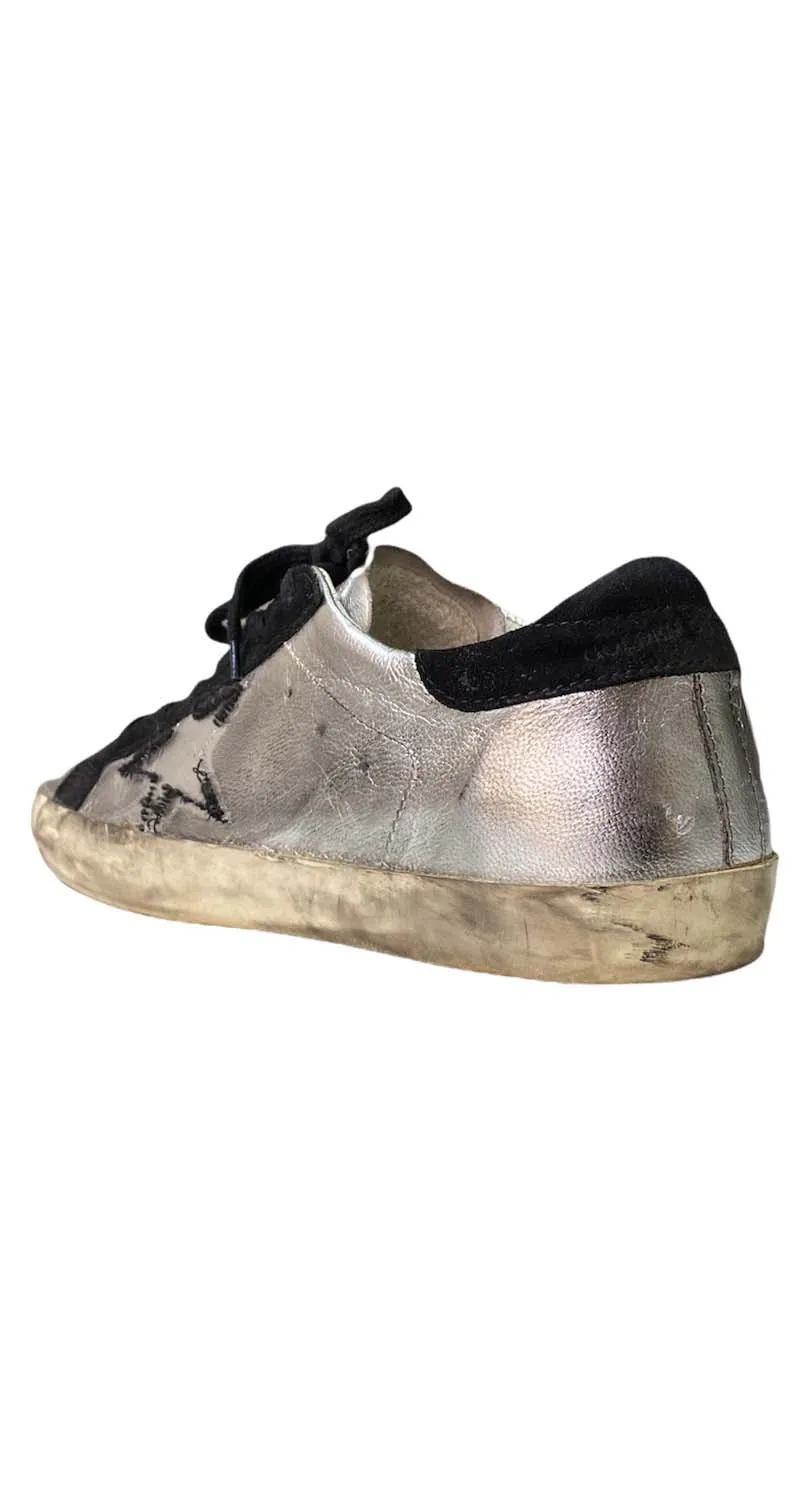 GOLDEN GOOSE Zapatillas Superstar Plateadas con Negro