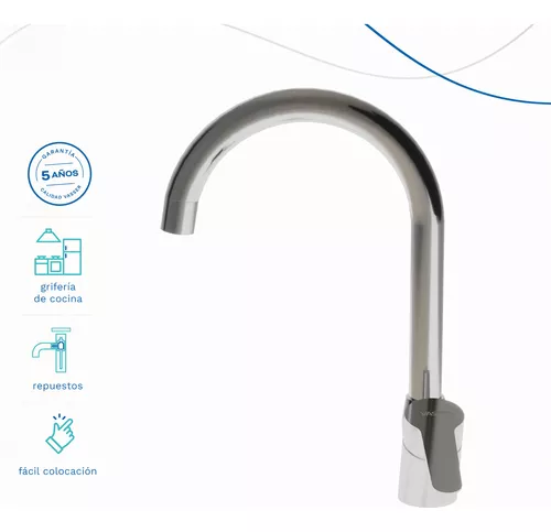 Grifería Cocina Vasser Odessa Monocomando Mesada - Cromada
