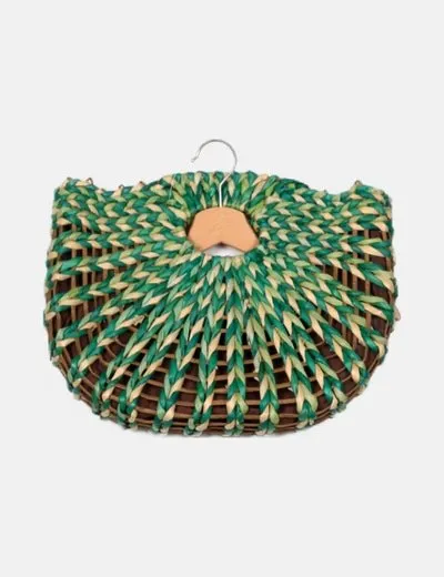 GVP Bolso verde y beige combinado