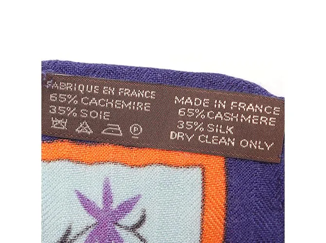 Hermès Bufanda Cachemira Carré Kachinas Azul 