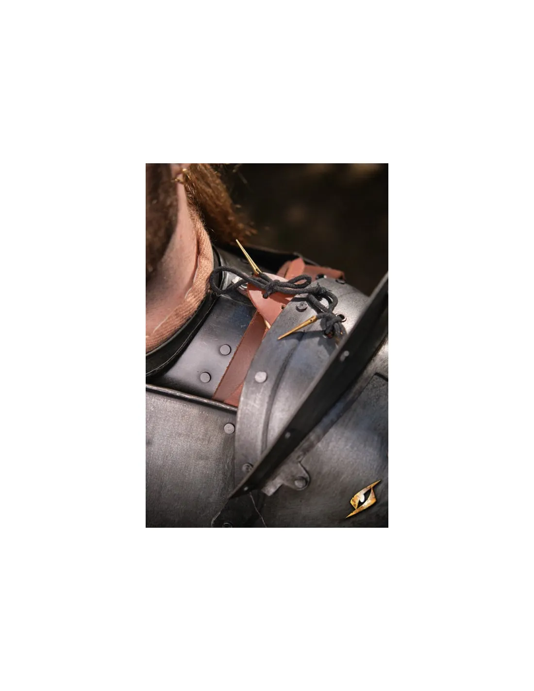 Hombreras en acero negro Épico serie Capitán, Epic Armoury