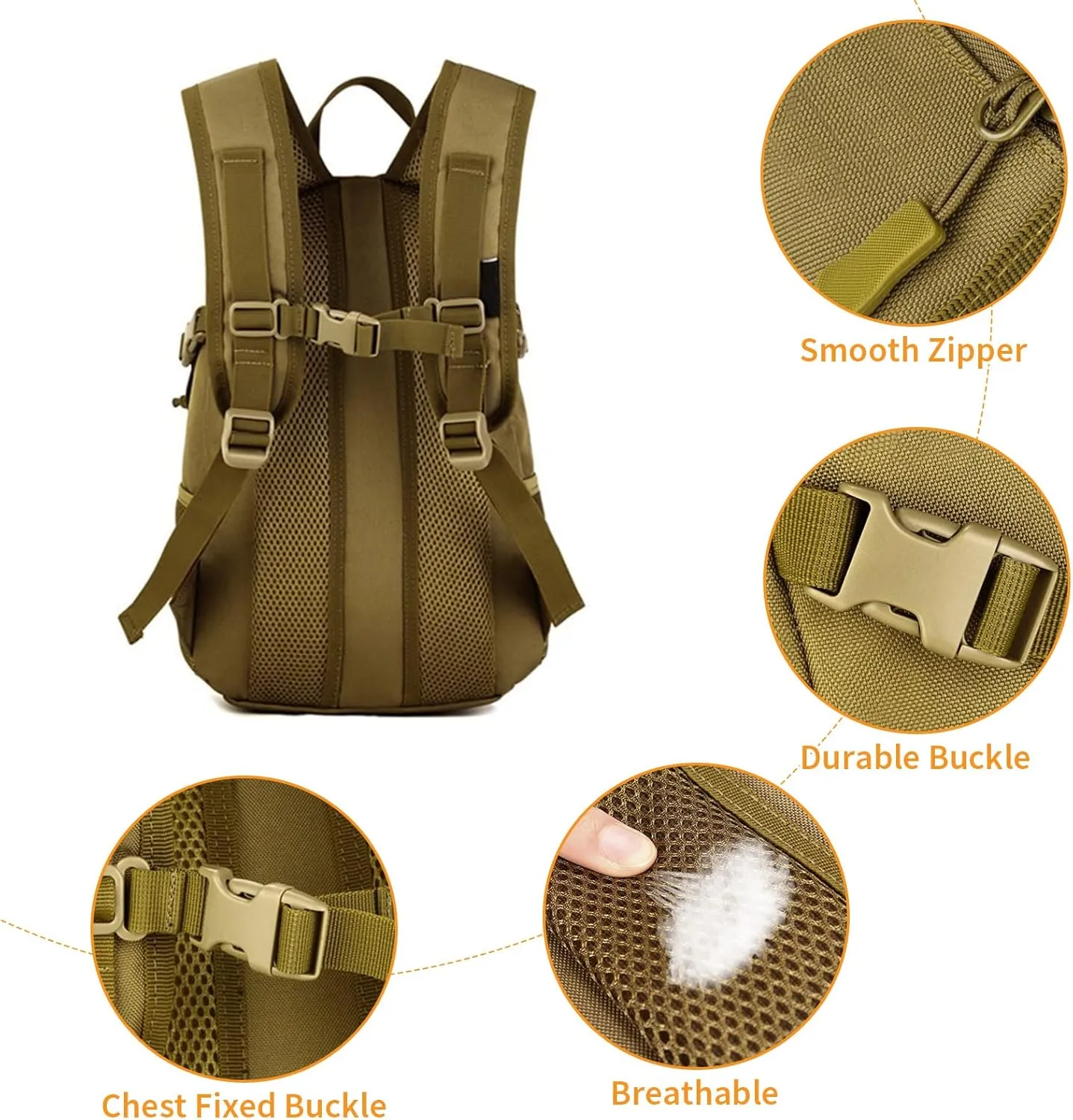 HUNTVP 12L/15L/20L/30L Mini Mochila de Asalto Mochila Militar Mochila Táctica Molle Escolar Bolsa Bandolera para Niños Hombre Mu