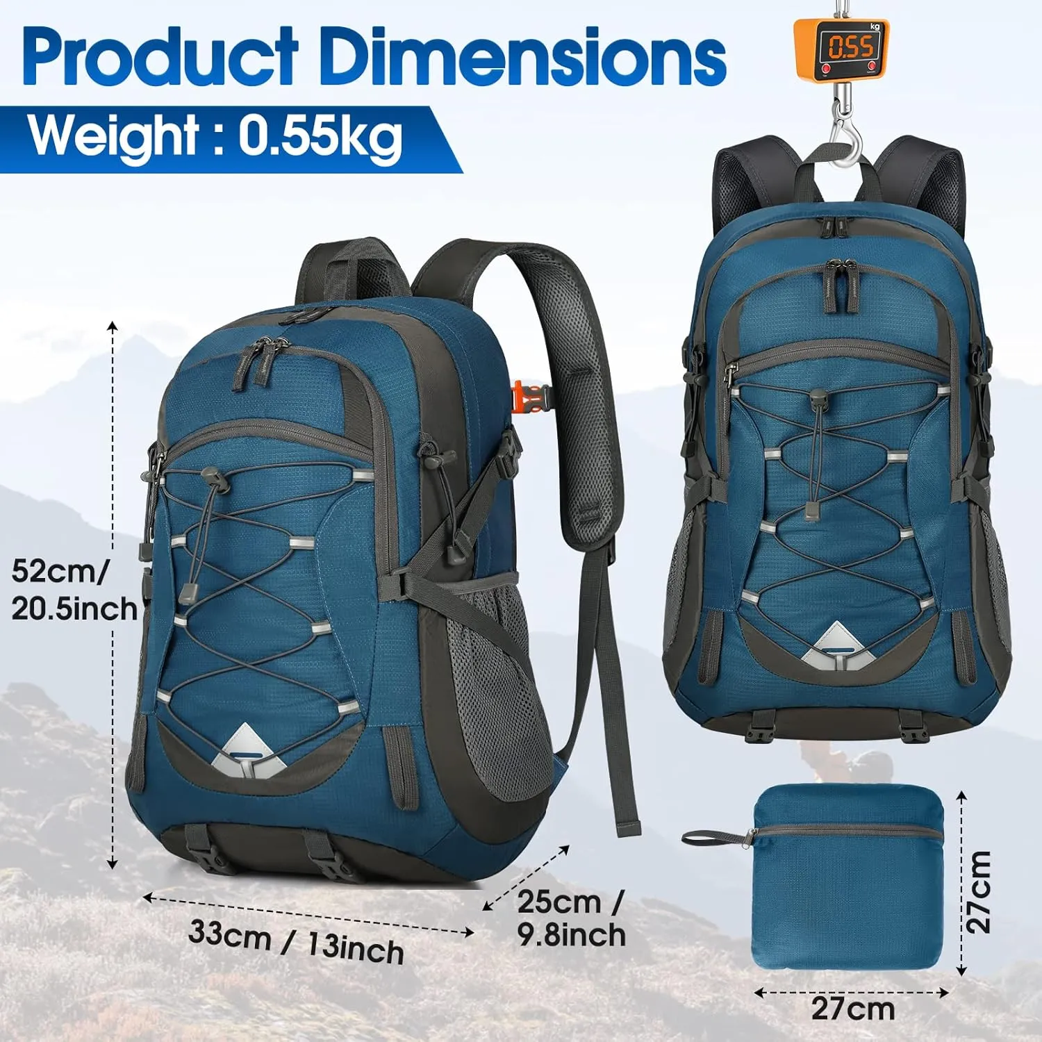 IGOLUMON Mochila de Senderismo de 40L Mochila Plegable Ultraligera Mochila de Viaje Mochilas de Marcha para Hombre Mujer para Ca