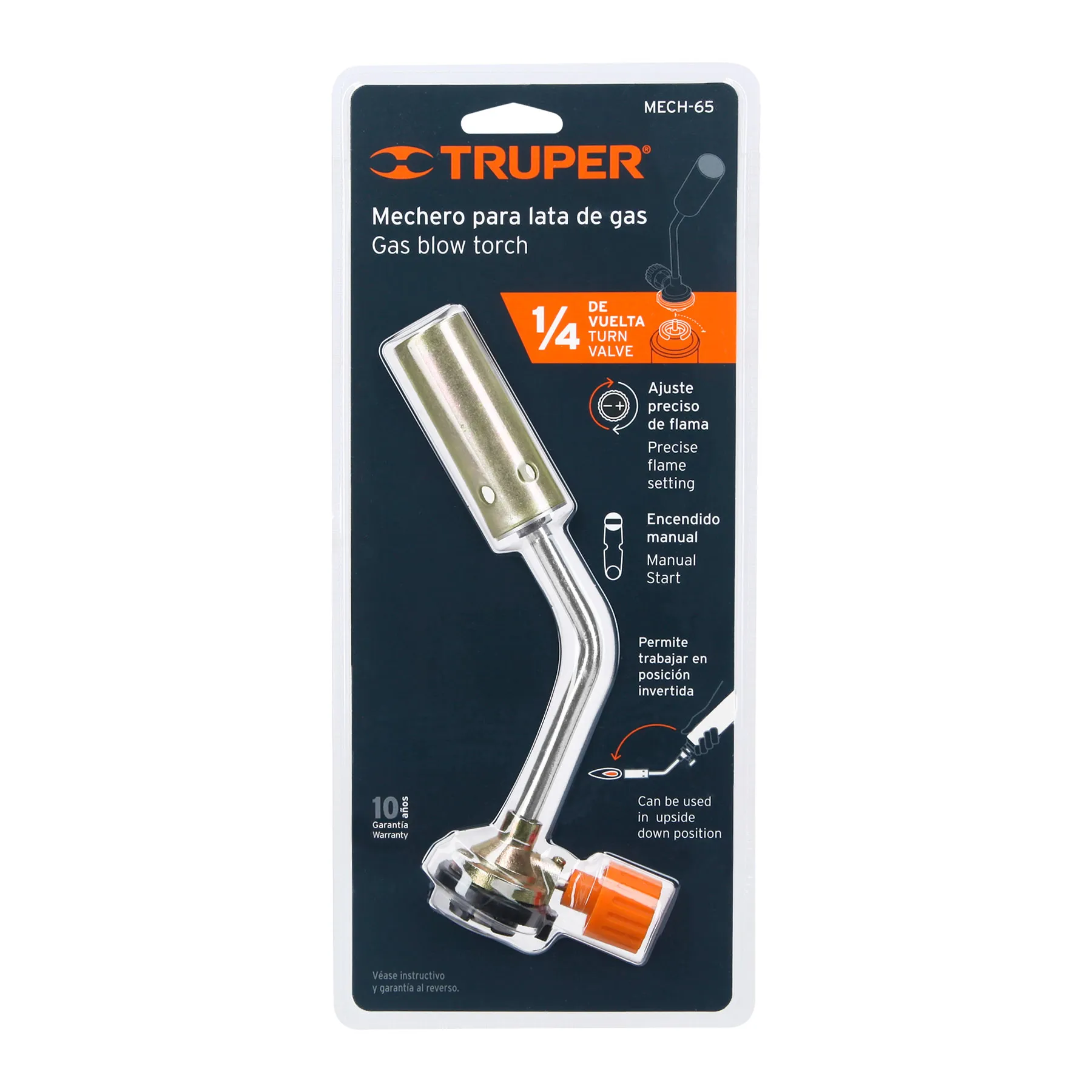Mechero para lata de gas de 1/4 de vuelta Truper