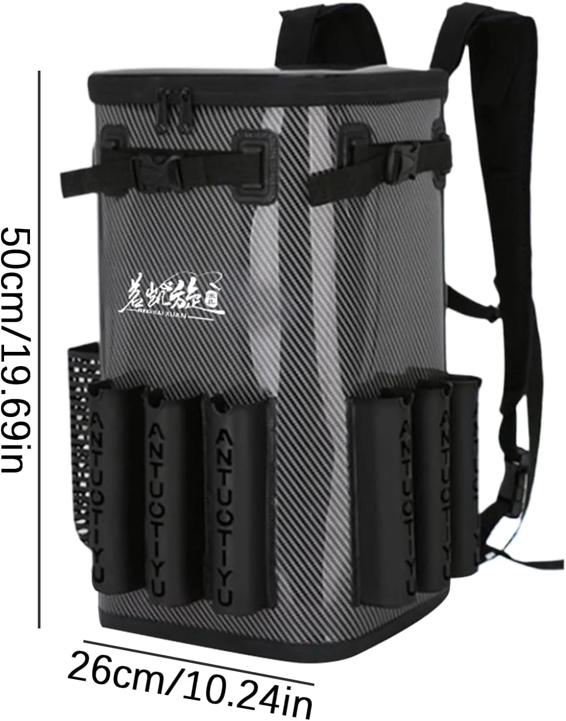 Mochila de pesca con soporte para caña  mochila de pesca impermeable de 49 L  bolsa de almacenamiento grande  mochila de aparejo