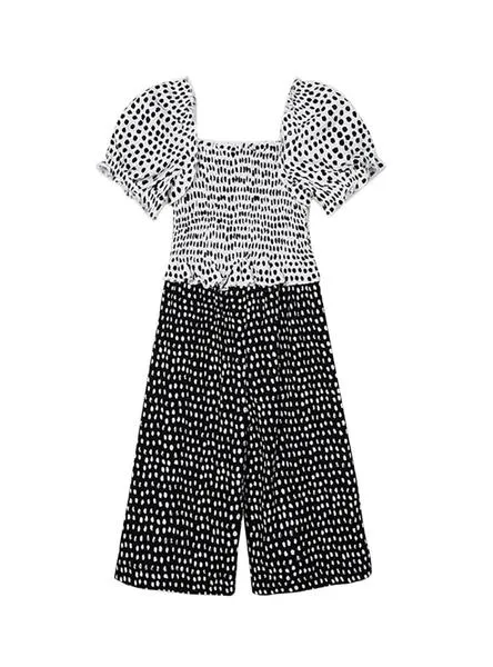 Mono Mayoral Combinado Topos Negro para Niña