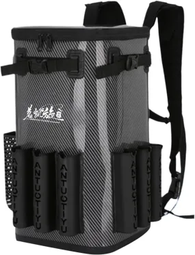 Nbbwwu Mochila de con soporte para caña  bolsa de de 49 L  bolsa de almacenamiento  mochila de aparejos de pescado para caza y s