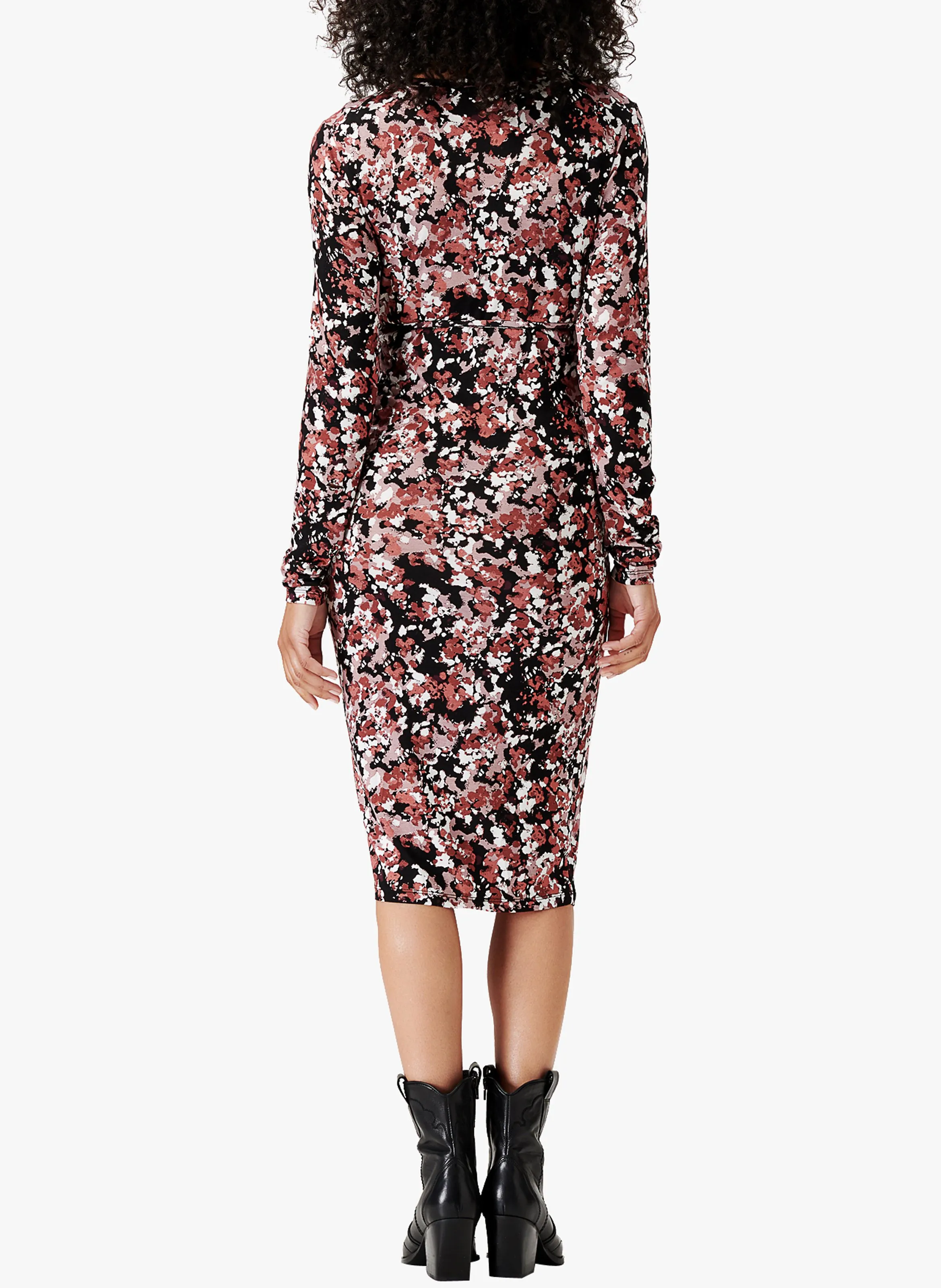 PAOLI - Vestido premamá moldeador con estampado en negro