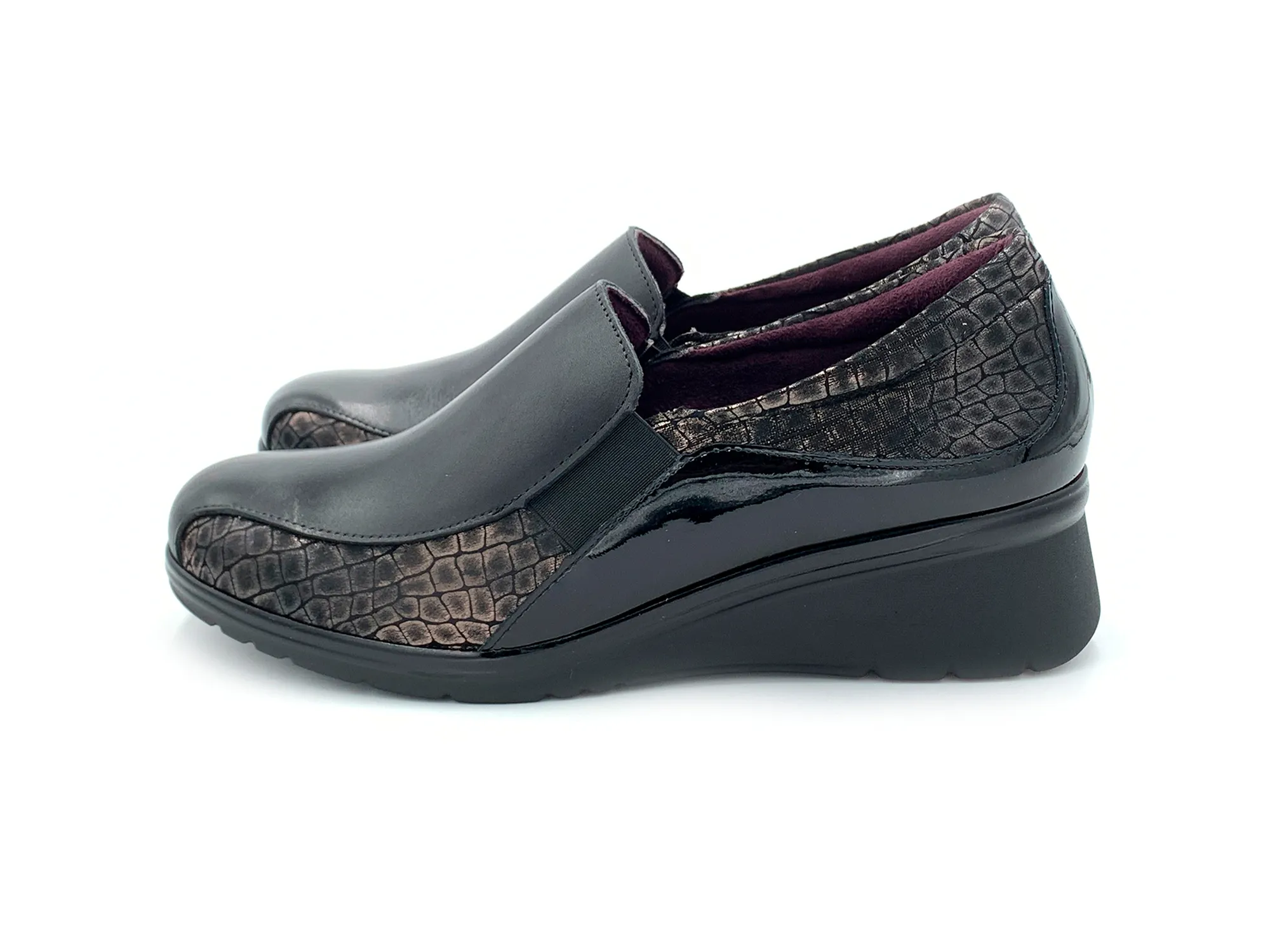Pitillos 1621 Abotinado Piel Negro Combinado Mujer