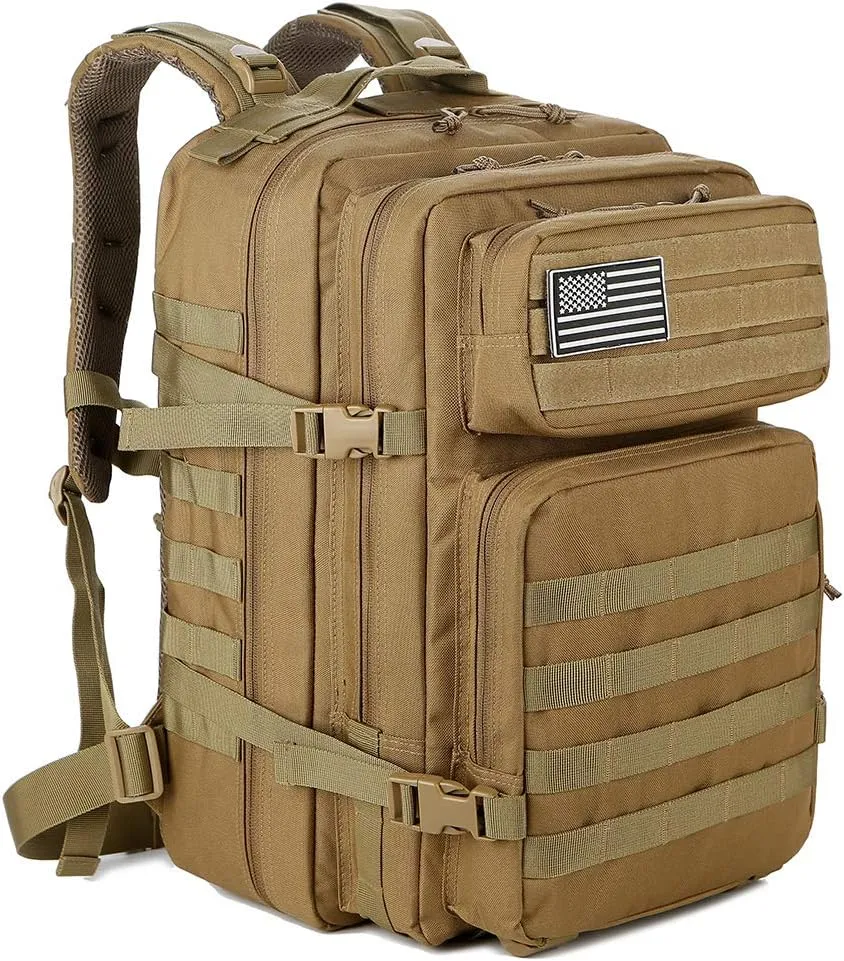 QT&QY Mochilas Militares Tácticas 45L Molle Mochila de asalto del ejército Bolsa Bug Out de 3 días mochila de senderismo para ac