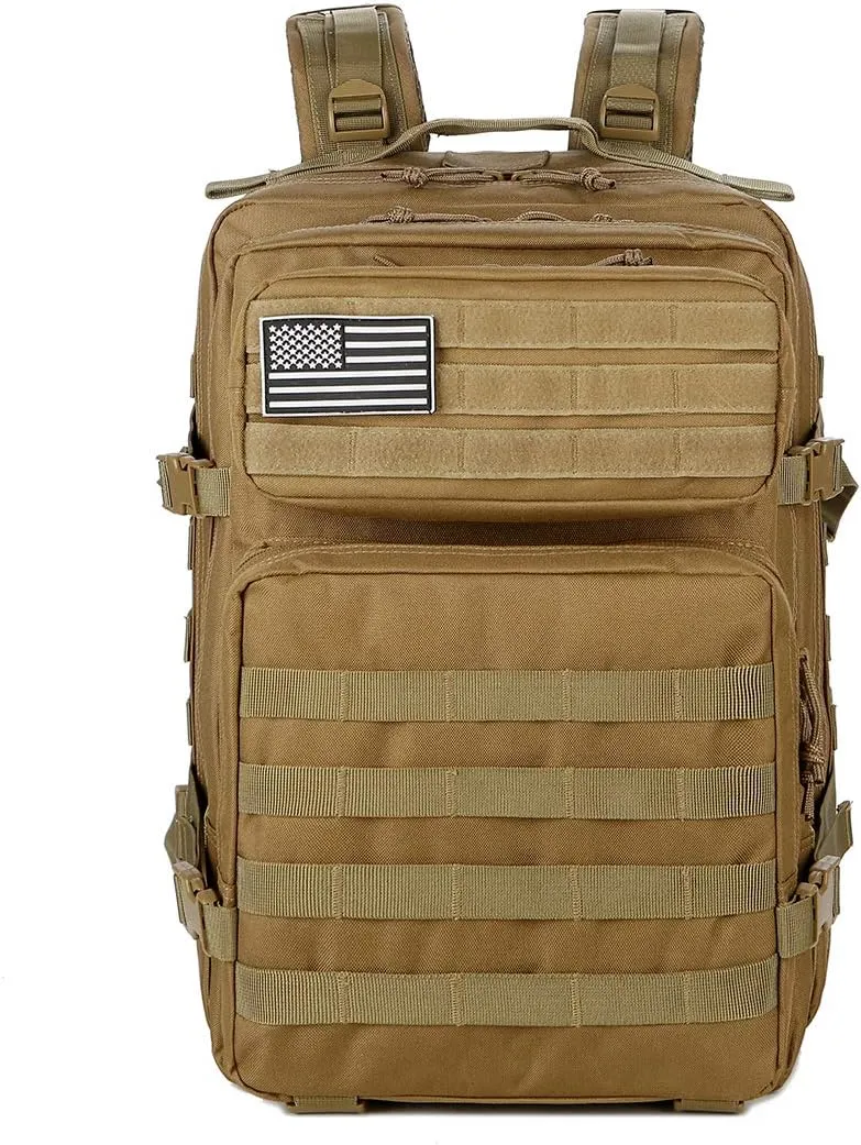 QT&QY Mochilas Militares Tácticas 45L Molle Mochila de asalto del ejército Bolsa Bug Out de 3 días mochila de senderismo para ac