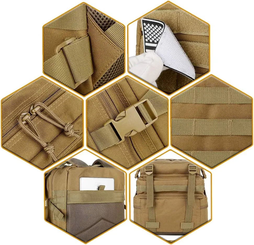 QT&QY Mochilas Militares Tácticas 45L Molle Mochila de asalto del ejército Bolsa Bug Out de 3 días mochila de senderismo para ac