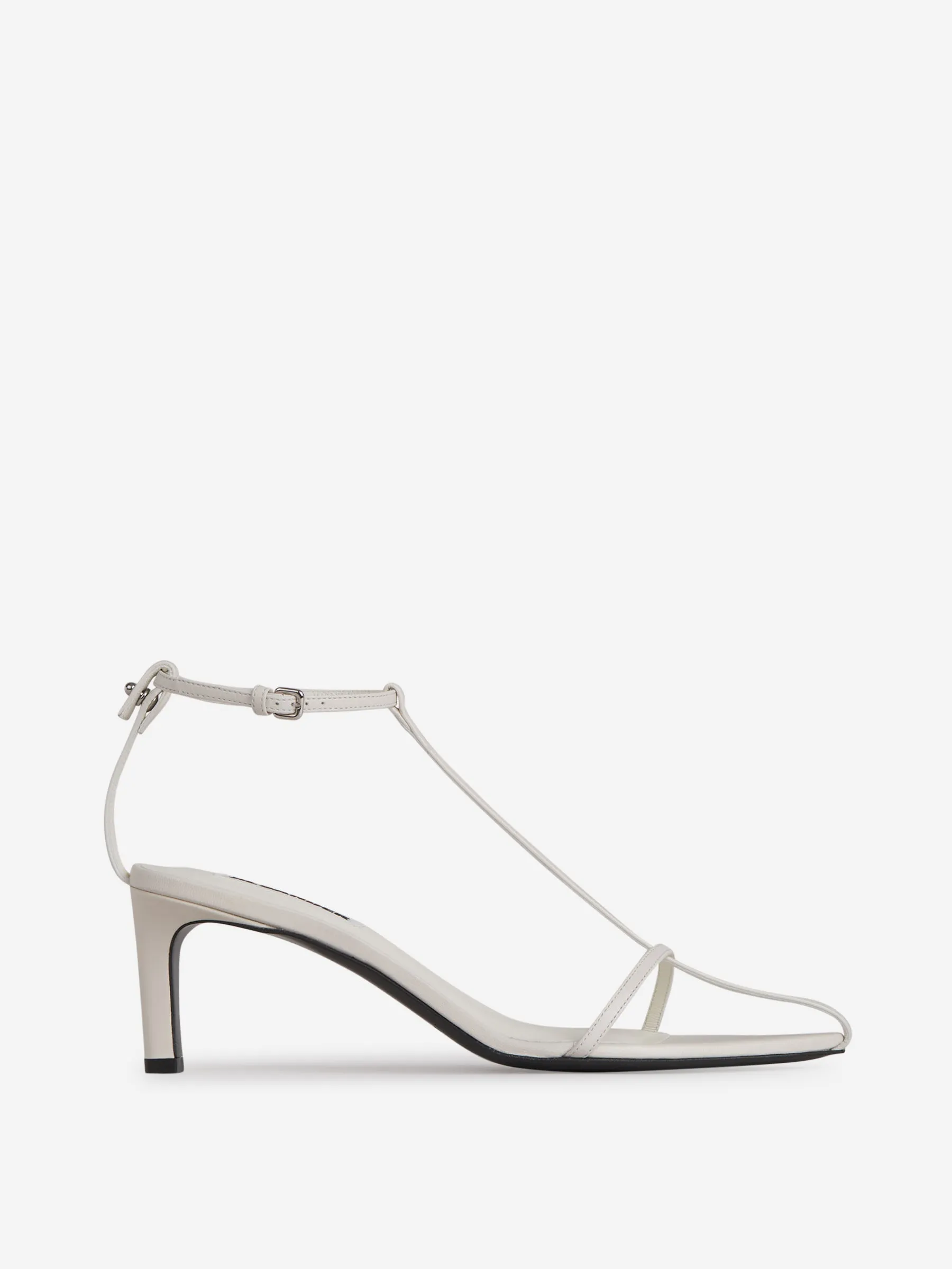 Sandalias Tacón Tiras Piel