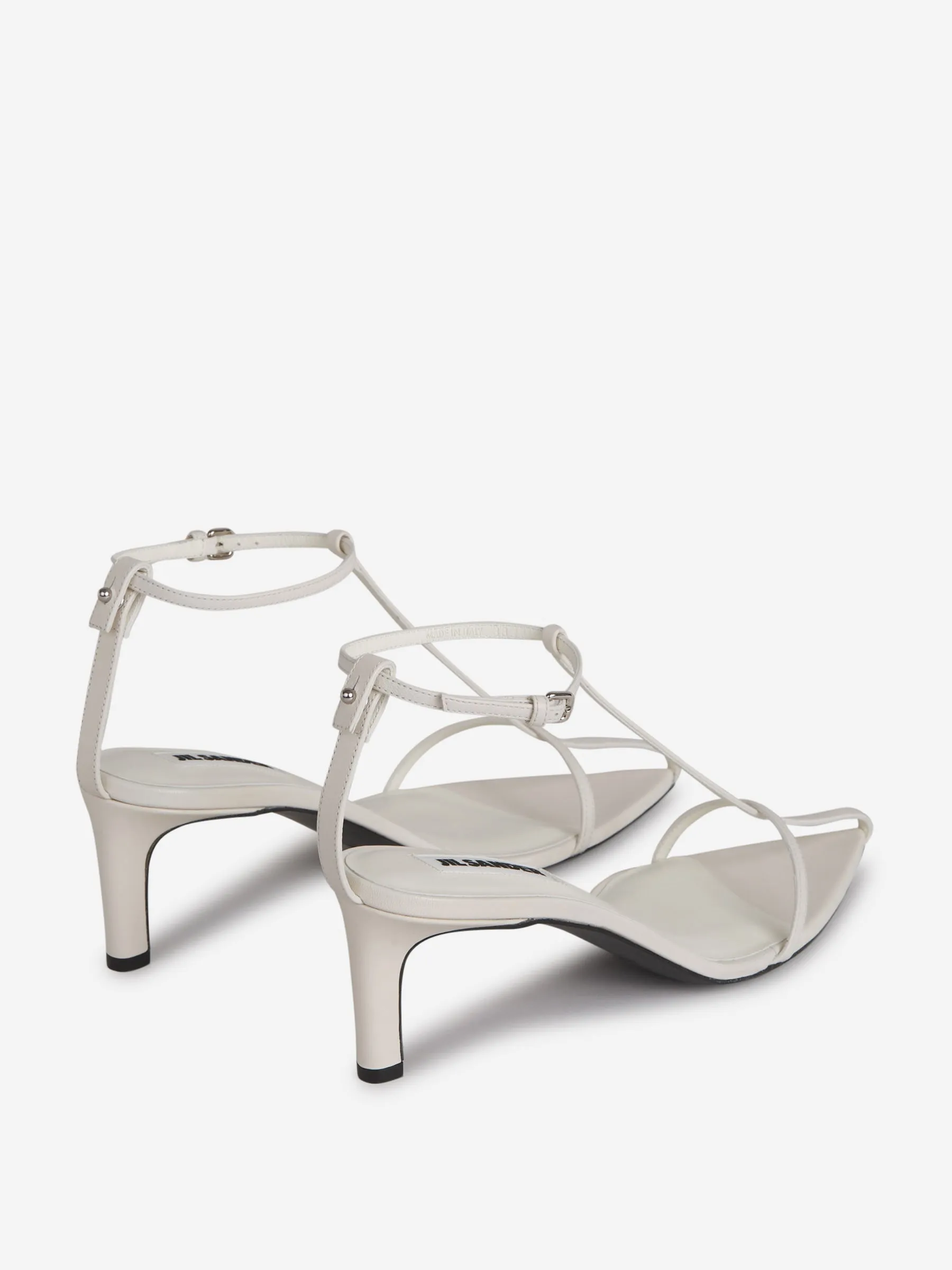 Sandalias Tacón Tiras Piel