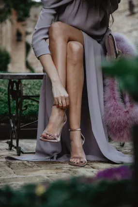 Sandalias terciopelo rosa