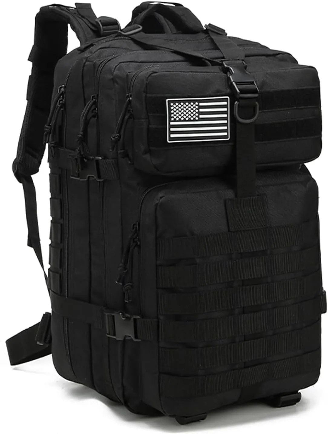 SEYATULLH Mochilas Tácticas Militares para Hombre/Mujer 45L Grandes Army Molle Bolsa Mochila de Senderismo para Acampar (45l neg
