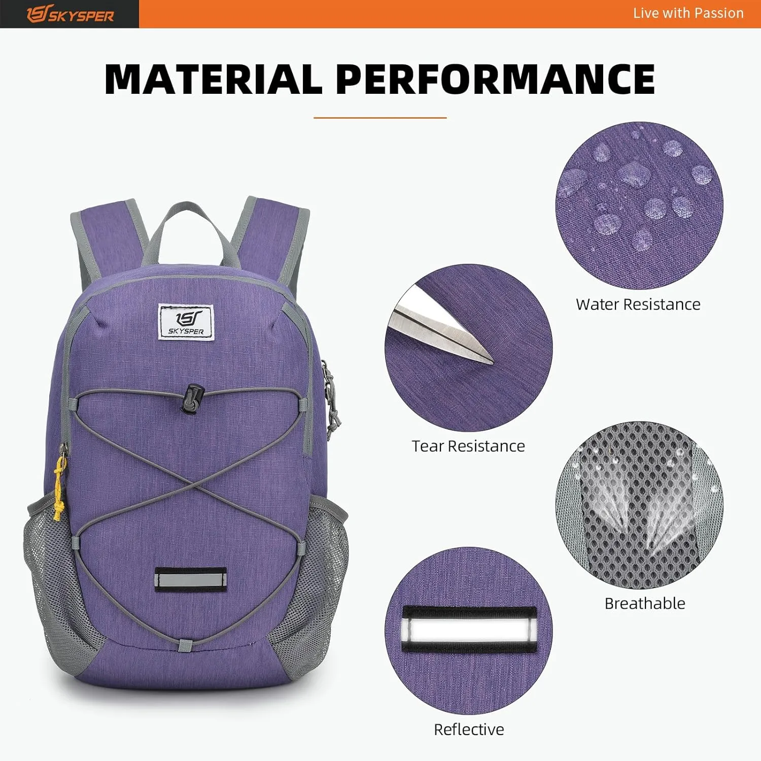 SKYSPER Mochila Plegable Ultraligera 12L  Mochila de Senderismo Mochila Pequeña Hombre Impermeable Mochila de Viaje Mujer para D