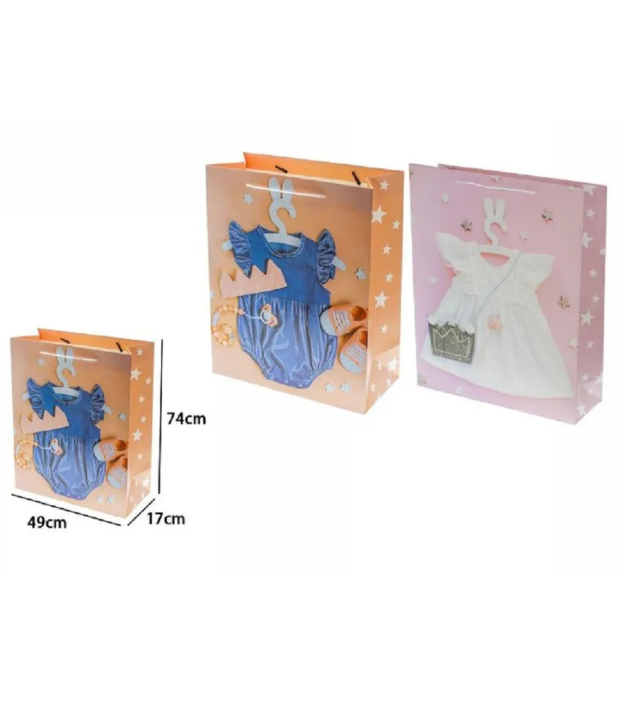 SOBRE REGALO BOLSA CUMPLEAÑOS NIÑA 74X49X17CM 69977 2 MODELOS
