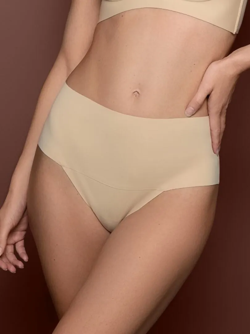 Tanga moldeador de tiro alto - BEIGE