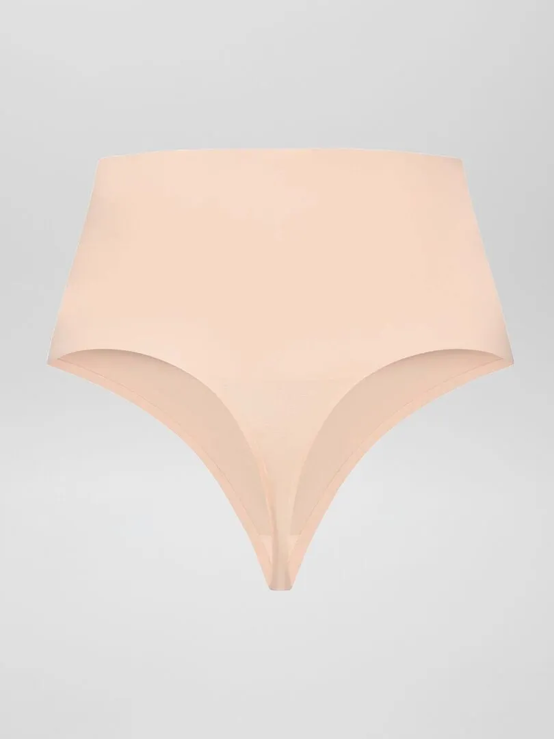 Tanga moldeador de tiro alto - BEIGE