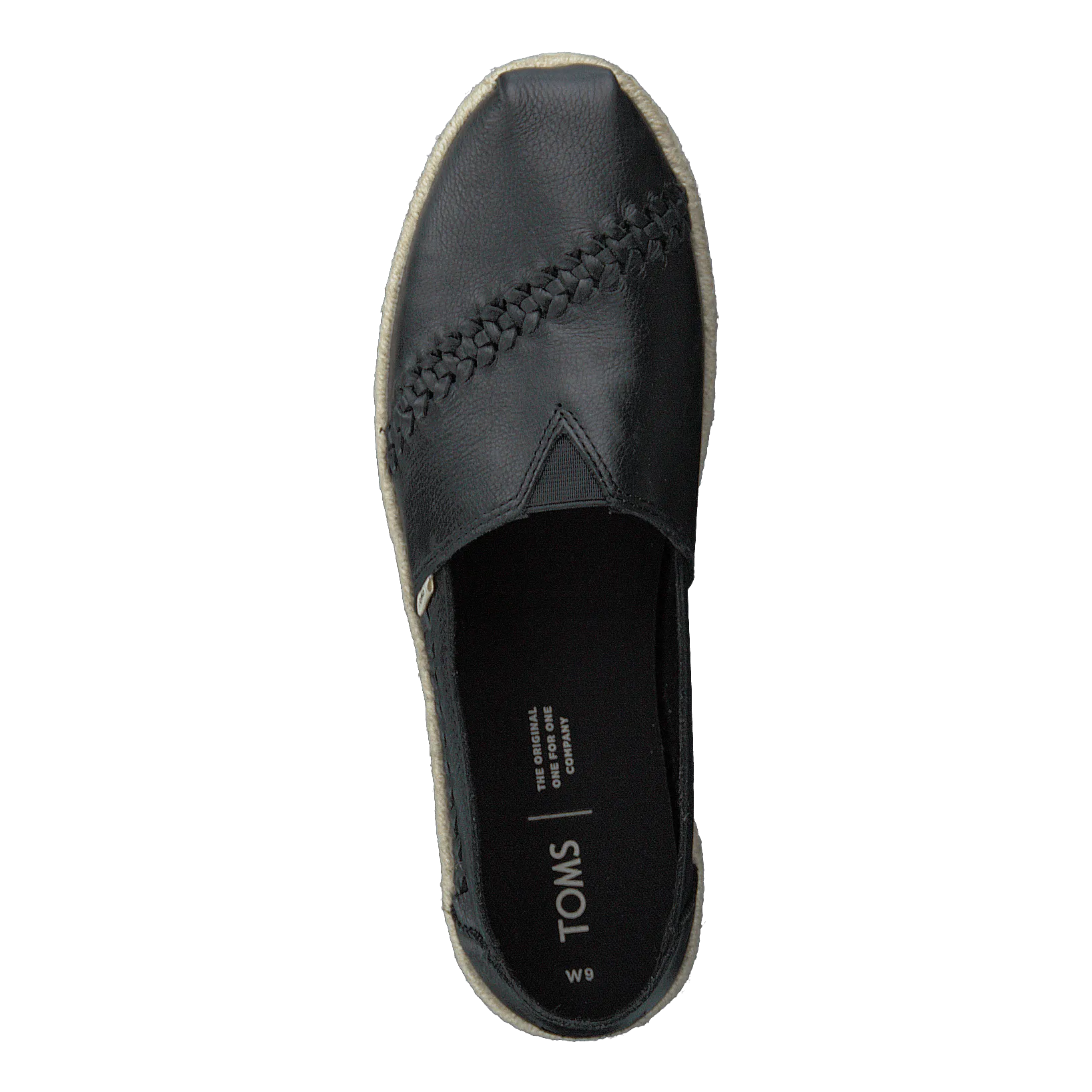 Toms zapatos Blk Leather/rope Wm Alpr Esp S Black