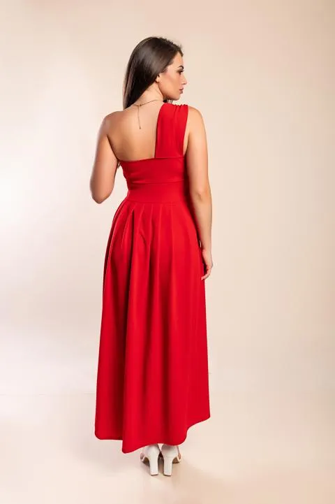 Vestido largo elegante, rojo