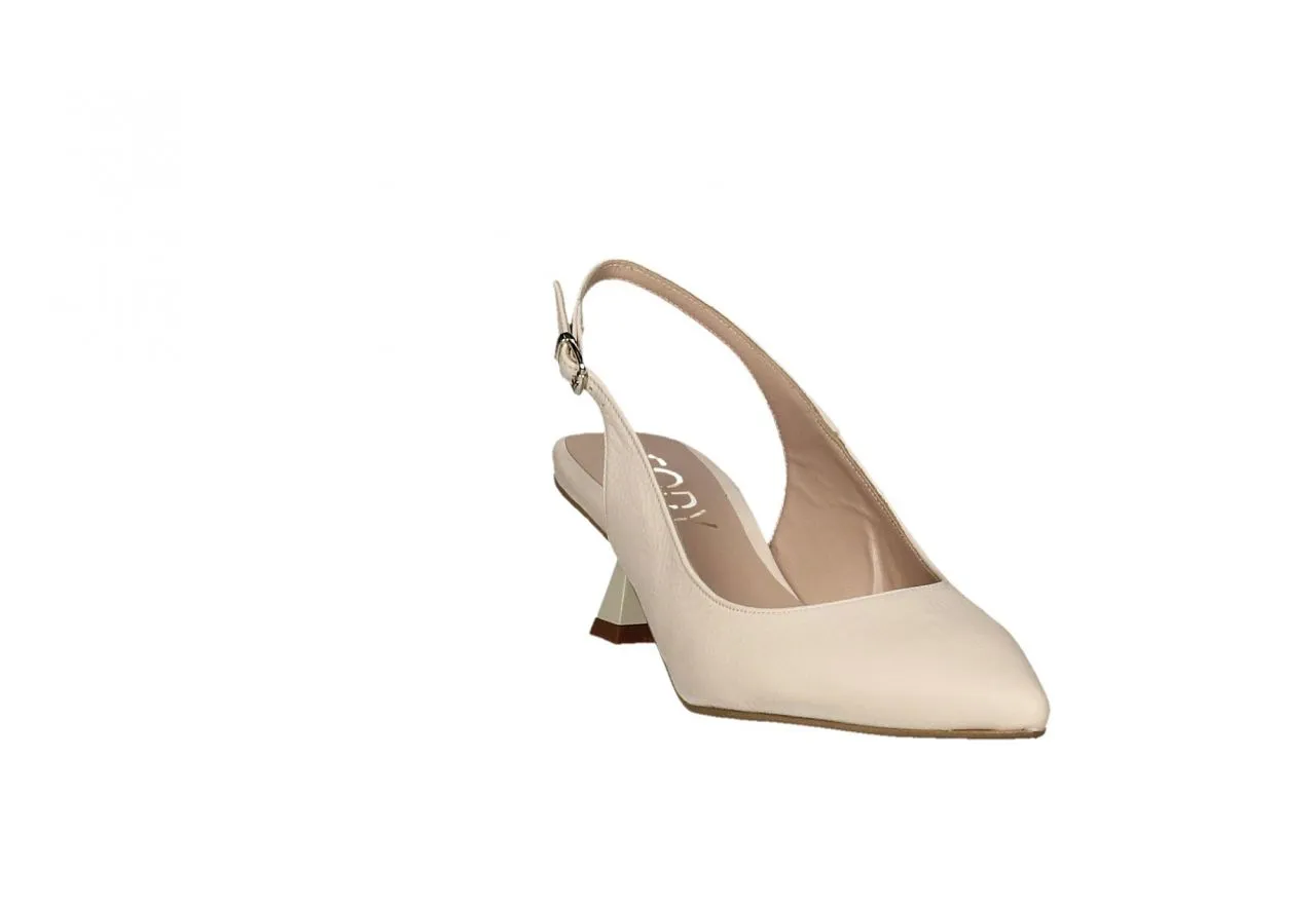Zapato Piel Beig Talon Abierto