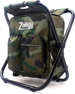Zology Silla Plegable Acampa Taburete Mochila con Refrigerador Bolsa de Picnic  Camuflaje Portátil Senderismo Bolsa de Tabla de 